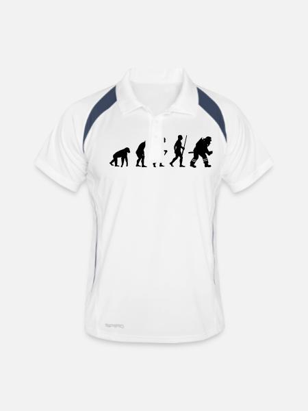 Firefighter Evolution - Männer Polo atmungsaktiv - Weiß/Navy - Vorne