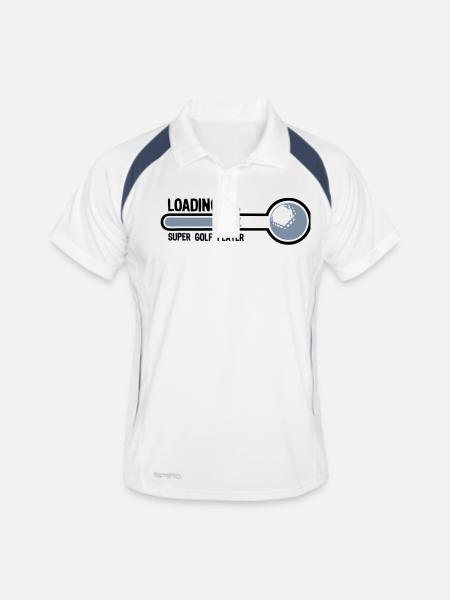 golf balle loading super player1 - Polo respirant Homme - blanc/marine - Devant