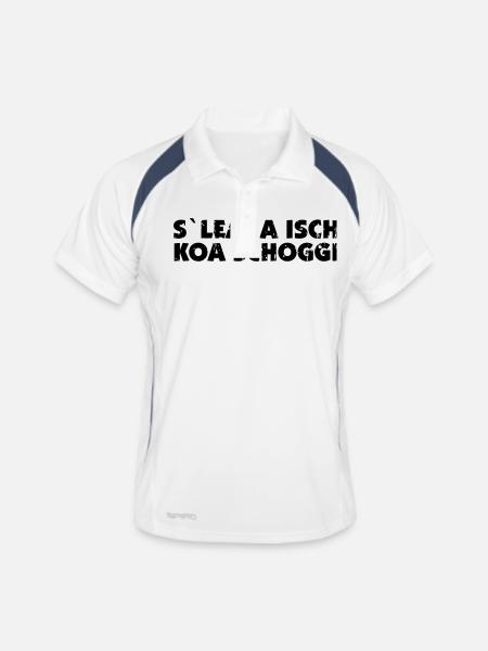 Das Leben ist keine Schokolade Vorarlberg Schoggi - Männer Polo atmungsaktiv - Weiß/Navy - Vorne