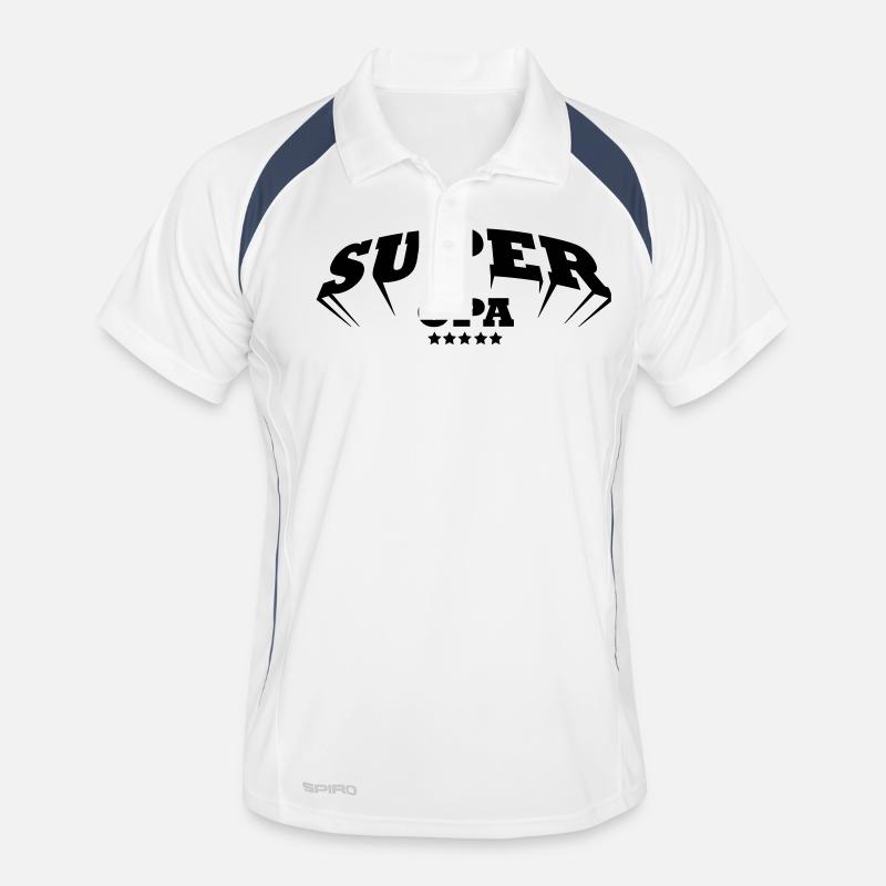 super opa - Männer Polo atmungsaktiv - Weiß/Navy