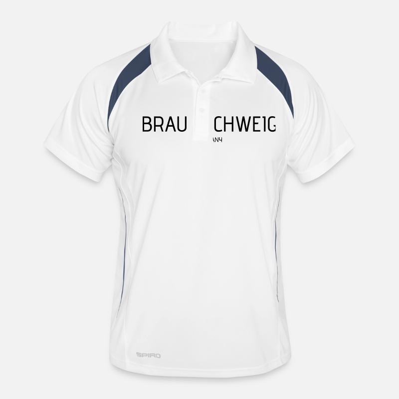 Braunschweig - Männer Polo atmungsaktiv - Weiß/Navy
