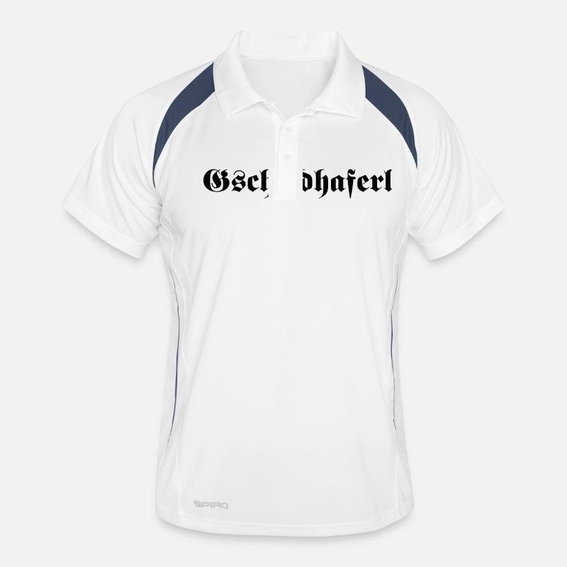 Gscheidhaferl - Männer Polo atmungsaktiv - Weiß/Navy