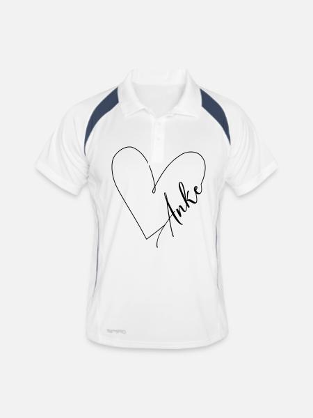 Anke Name Heart Line - Men's Polo breathable - white/navy - Front