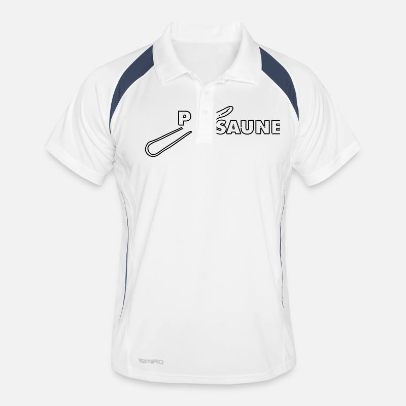 posaune - Männer Polo atmungsaktiv - Weiß/Navy