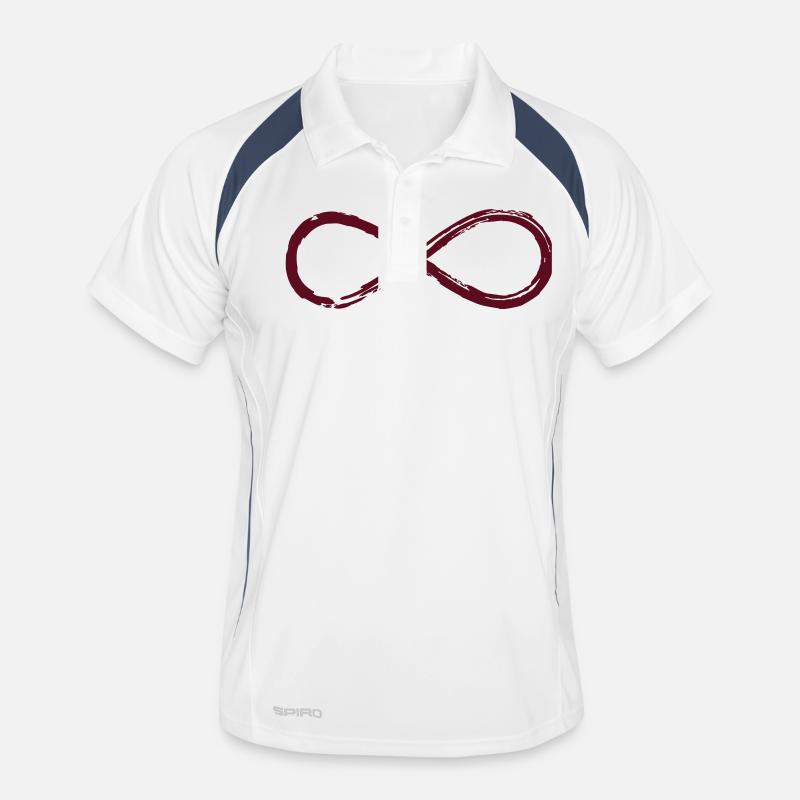 Lemniscate, Symbol Infinity, Mathematics, Loop - Polo respirant Homme - blanc/marine