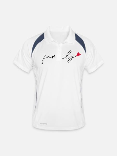 Famille - Polo respirant Homme - blanc/marine - Devant