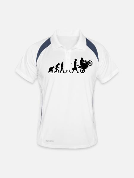 Evolution Motard - Polo respirant Homme - blanc/marine - Devant