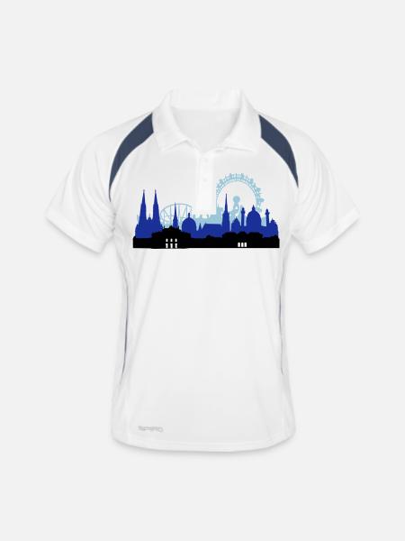 Vienne Skyline - Polo respirant Homme - blanc/marine - Devant