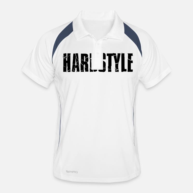 Hardstyle - Männer Polo atmungsaktiv - Weiß/Navy