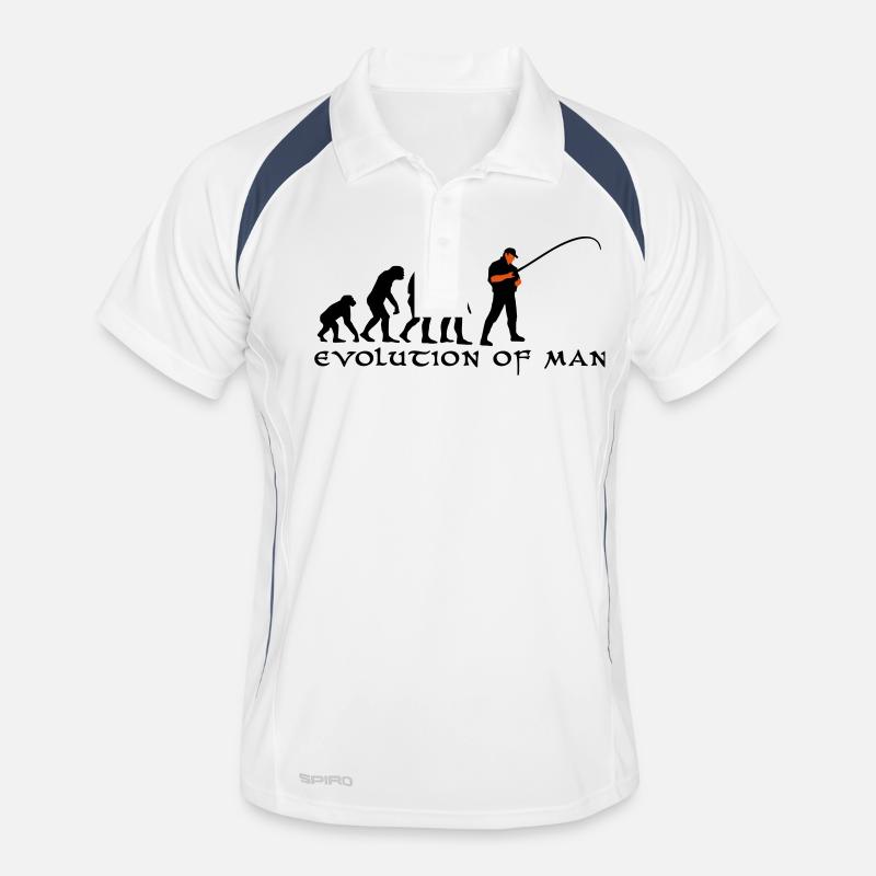 evolution_angler_b_2c - Männer Polo atmungsaktiv - Weiß/Navy