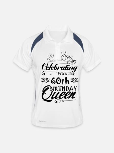 Celebrating With The 60th Birthday Queen - Men's Polo breathable - white/navy - Front