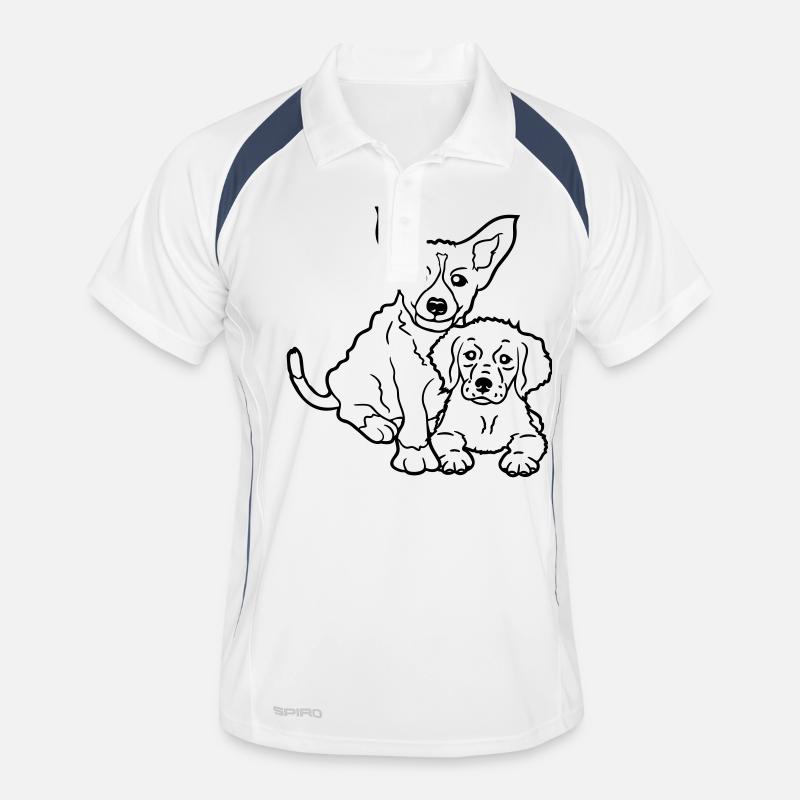 2 Hunde Team Zwei Freunde Crew Glücklich Brüder Männer Polo atmungsaktiv