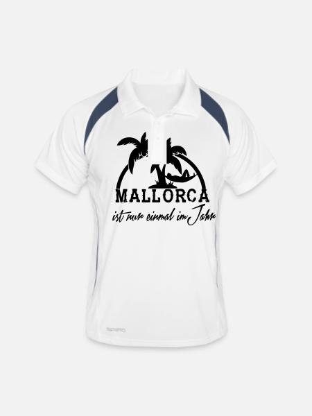 mallorca - Männer Polo atmungsaktiv - Weiß/Navy - Vorne
