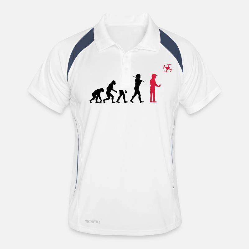 The drone evolution - Men's Polo breathable - white/navy