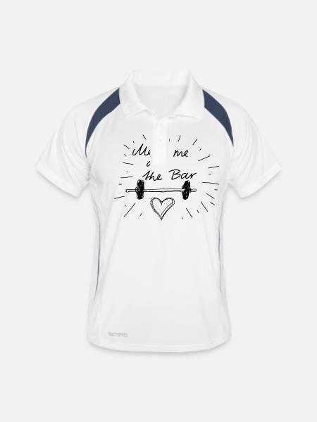 Meet me at the bar - Polo respirant Homme - blanc/marine - Devant