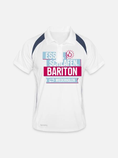 Hobby Bariton - Männer Polo atmungsaktiv - Weiß/Navy - Vorne