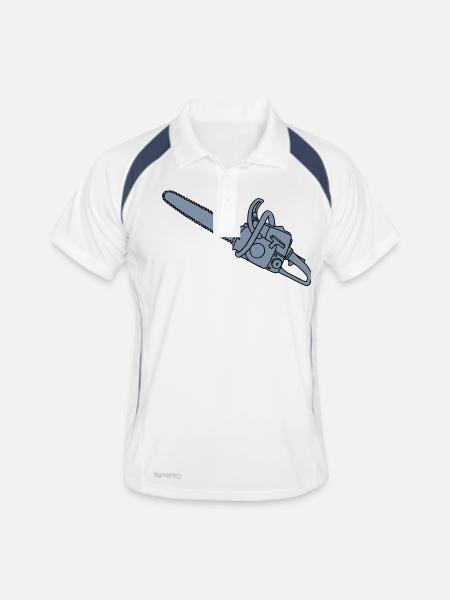 Tronçonneuse 2 - Polo respirant Homme - blanc/marine - Devant