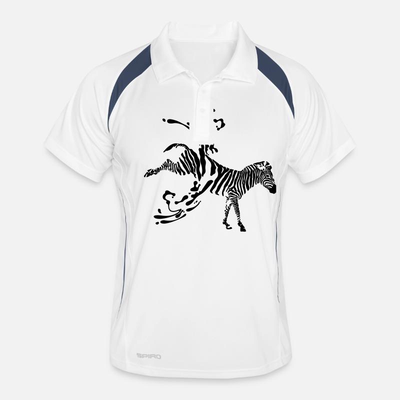 Abgestreift - Männer Polo atmungsaktiv - Weiß/Navy