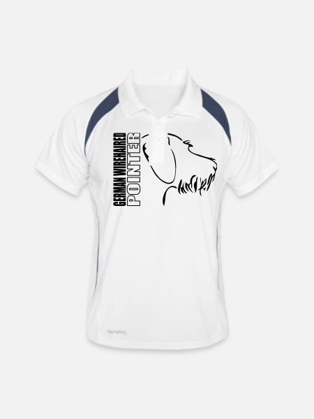 Drahthaar PROFIL - Polo respirant Homme - blanc/marine