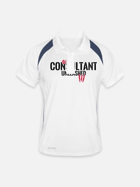 Conseiller plus sauvage déchaîné - Polo respirant Homme - blanc/marine - Devant