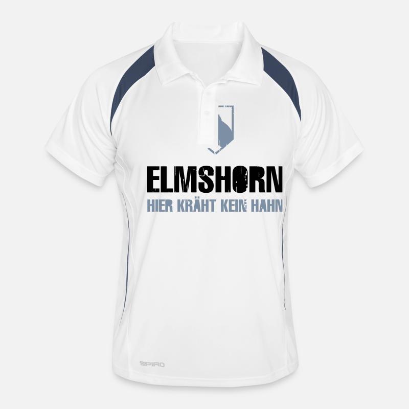 Elmshorn Krähe grau-weiß - Männer Polo atmungsaktiv - Weiß/Navy