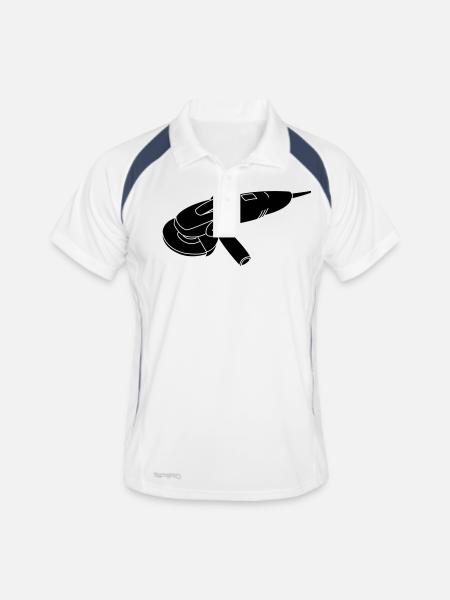 séparant meuleuse - Polo respirant Homme - blanc/marine