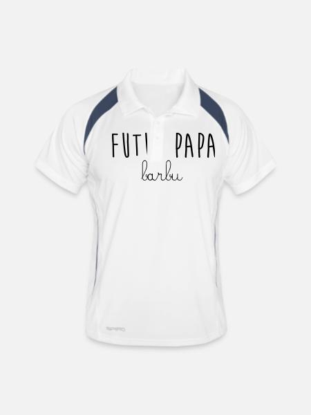 FUTUR PAPA BARBU - Polo respirant Homme - blanc/marine - Devant