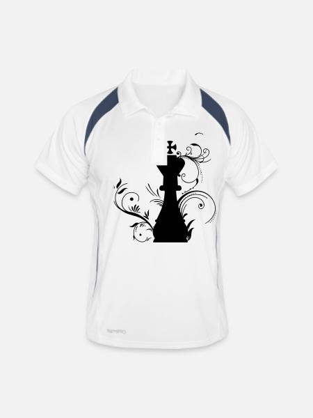Echecs - Polo respirant Homme - blanc/marine - Devant