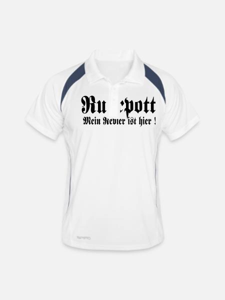 Ruhr - Mon quartier est ici - Polo respirant Homme - blanc/marine - Devant