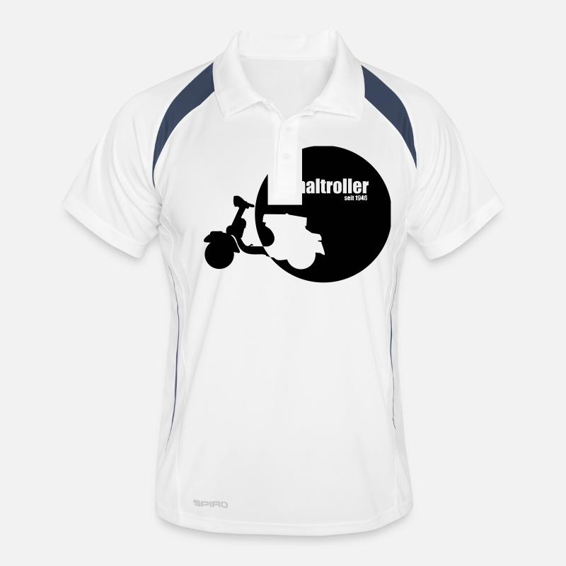Schaltroller seit 1946 - Männer Polo atmungsaktiv - Weiß/Navy