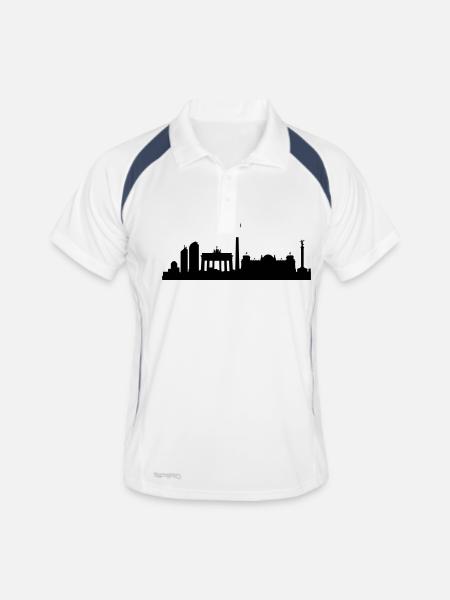 Berlin 2013 - Männer Polo atmungsaktiv - Weiß/Navy - Vorne