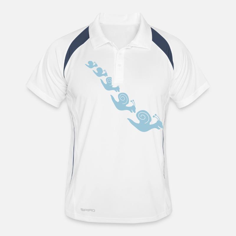 Happy Snails - Männer Polo atmungsaktiv - Weiß/Navy