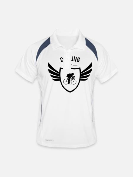 Cycling Winged - Men's Polo breathable - white/navy - Front