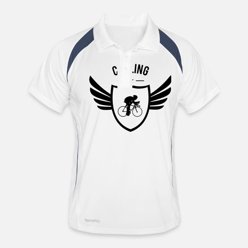Cycling - Männer Polo atmungsaktiv - Weiß/Navy