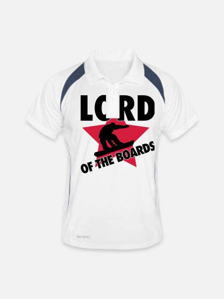 Lord of the boards - Männer Polo atmungsaktiv - Weiß/Navy - Vorne
