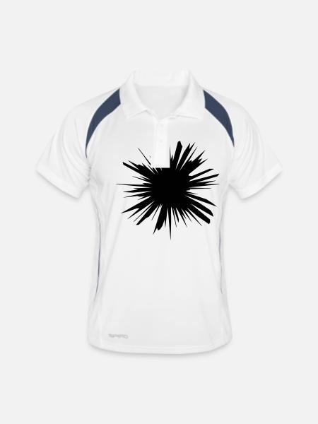 Conception de blast explosion destruction - Polo respirant Homme - blanc/marine - Devant