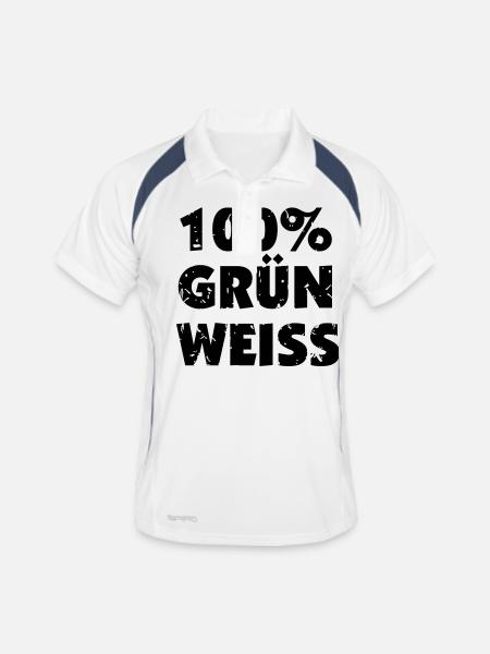 Steiermark - 100 Prozent Grün Weiß - Männer Polo atmungsaktiv - Weiß/Navy - Vorne