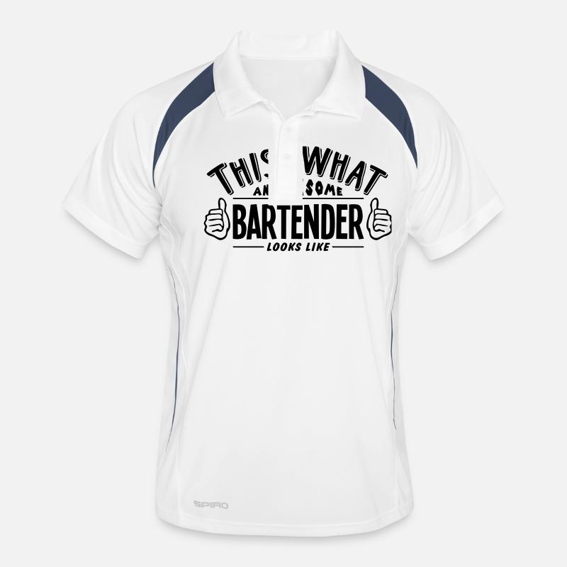 awesome bartender looks like pro design Men's Polo breathable
