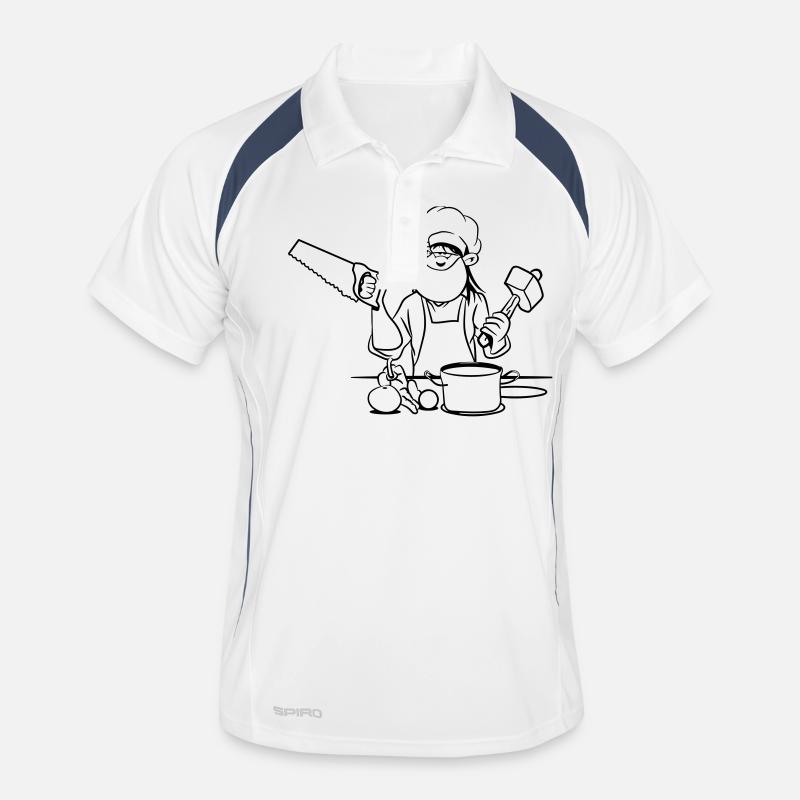 cuisinier outil loufoque drôle Polo respirant Homme