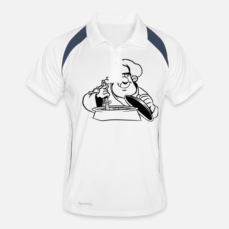 kochen koch comic witzig Männer Polo atmungsaktiv