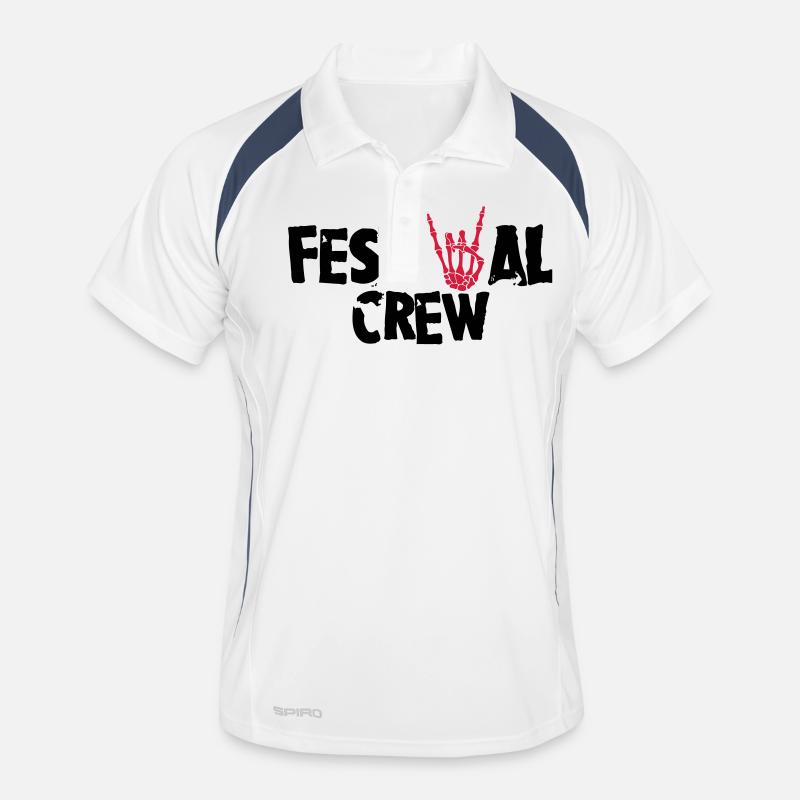 Festival Crew - Männer Polo atmungsaktiv - Weiß/Navy
