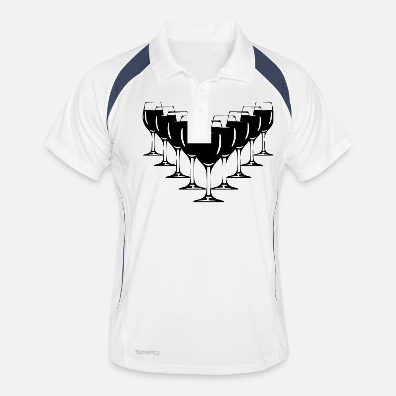 Wine wine glasses - Men's Polo breathable - white/navy