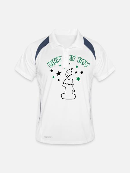 birthday_boy_1 - Männer Polo atmungsaktiv - Weiß/Navy - Vorne
