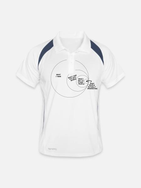 What I think ... what People actually understand - Männer Polo atmungsaktiv - Weiß/Navy - Vorne