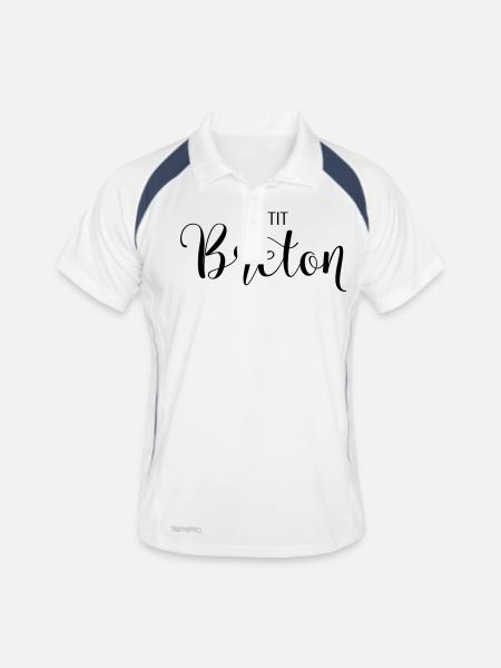 Petit Breton - Polo respirant Homme - blanc/marine - Devant