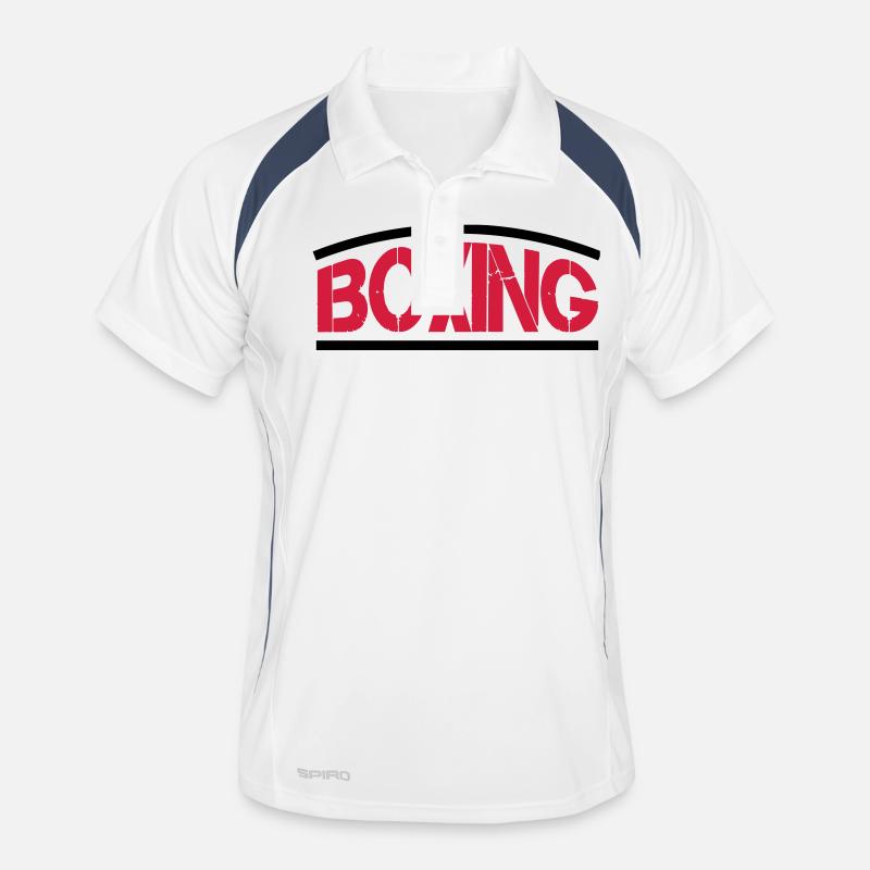 boxing boxen - Männer Polo atmungsaktiv - Weiß/Navy