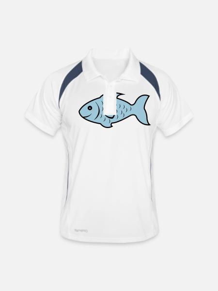 fish1 - Men's Polo breathable - white/navy - Front
