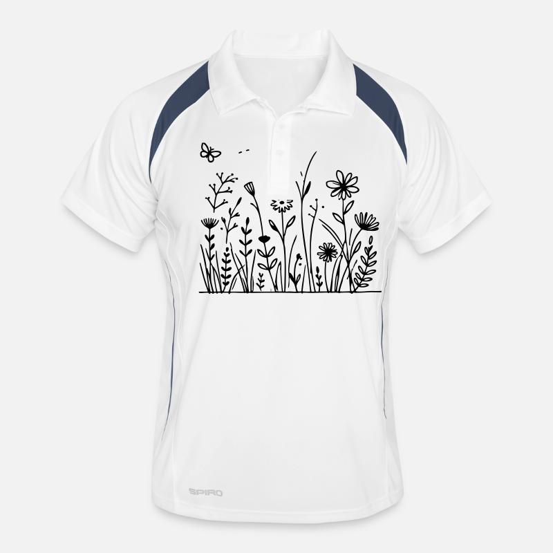 Flower meadow with butterfly Men's Polo breathable