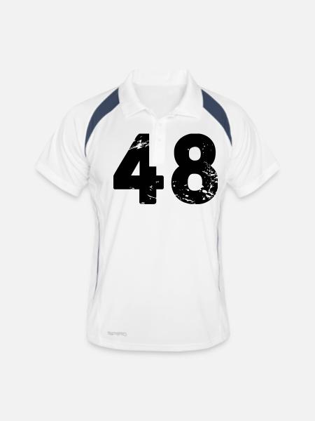 48 - Polo respirant Homme - blanc/marine