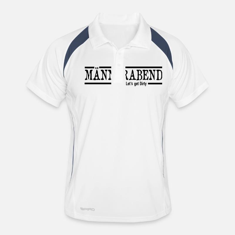 Männerabend - Männer Polo atmungsaktiv - Weiß/Navy